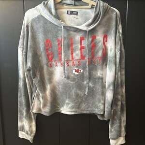 NFL Team Apparel KC Chiefs Hoodie Gray Tie-Dye